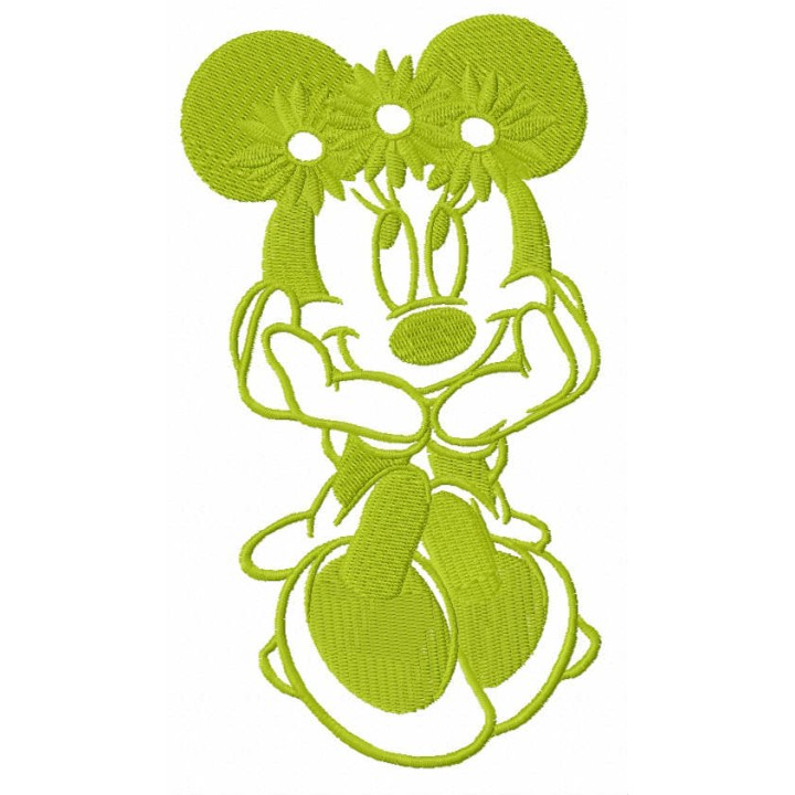 Minnie thinking embroidery design - Embroidery Design