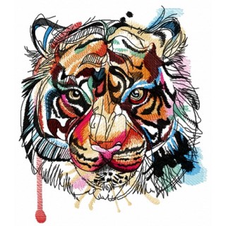 Bloody tiger muzzle embroidery design - Embroidery Design