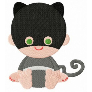 Toddler Catwoman embroidery design - Embroidery Design