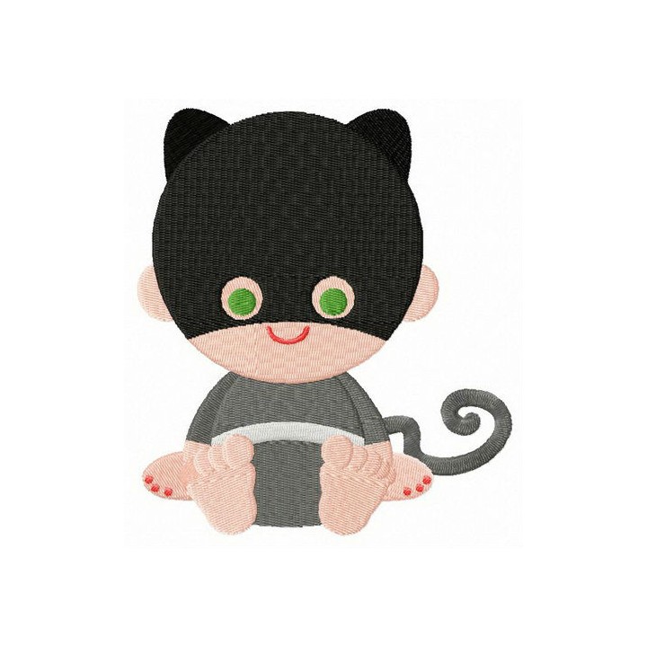 Toddler Catwoman embroidery design - Embroidery Design