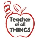 Preview of the 'Teacher of all THINGS' embroidery design featuring whimsical Dr. Seuss-inspired motifs.