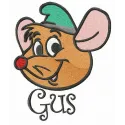 Gus embroidery design featuring the charming character from Cinderella, ready for your next stitching project.