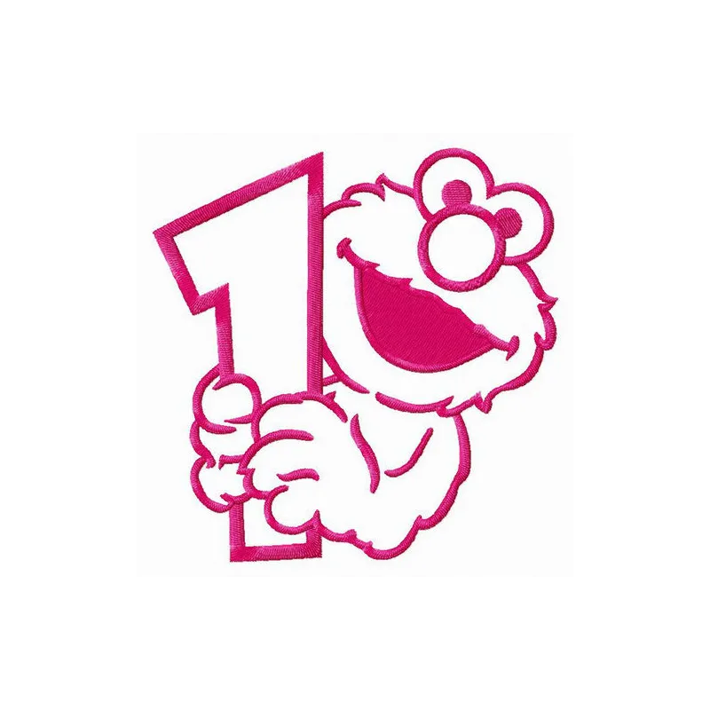 Elmo 1 embroidery design featuring the beloved character from Sesame Street, perfect for children's apparel and accessories.