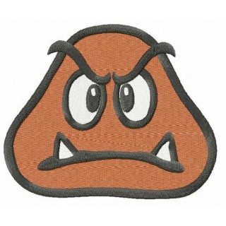 Goomba head embroidery design - Embroidery Design