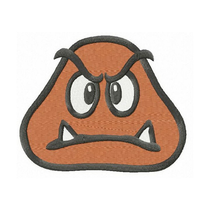 Goomba head embroidery design - Embroidery Design