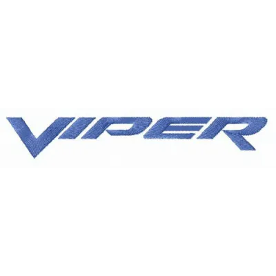 Dodge Viper wordmark logo embroidery design showcasing the iconic automotive brand's lettering for stitching.