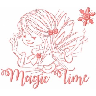 Fairy magic time embroidery design - Embroidery Design