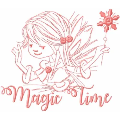 Preview of the Fairy Magic Time embroidery design featuring enchanting details perfect for whimsical projects.