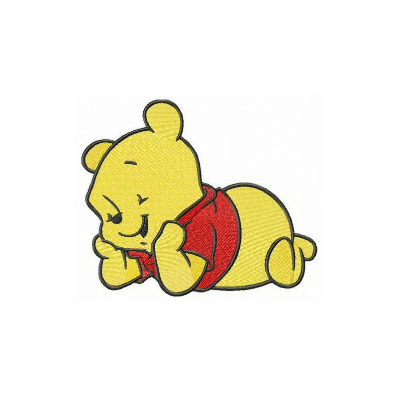 Adorable Cute Baby Pooh embroidery design for baby items, showcasing a charming stitched motif ideal for onesies and blanket…