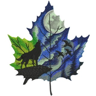 Autumn leaf maple leaf embroidery design - Embroidery Design