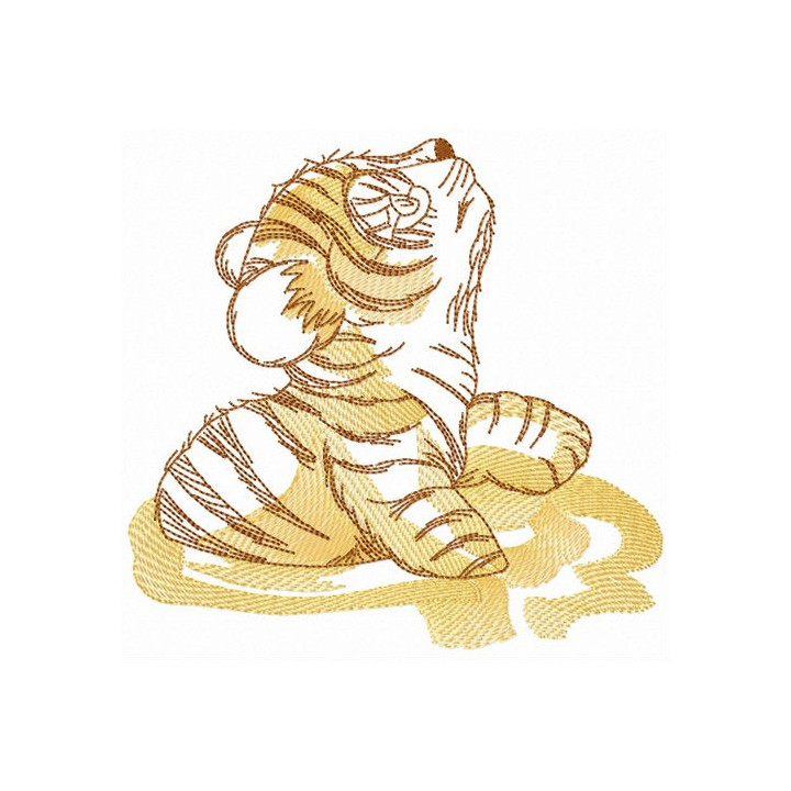 Little tiger in mud embroidery design - Embroidery Design