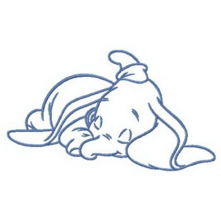 Sleeping little Dumbo embroidery design - Embroidery Design