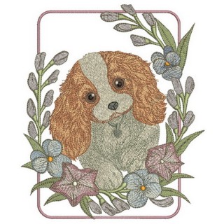 Cute Cocker Spaniel puppy embroidery design - Embroidery Design