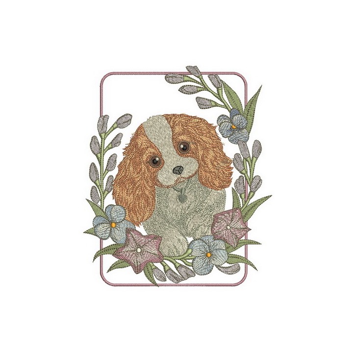 Cute Cocker Spaniel puppy embroidery design - Embroidery Design