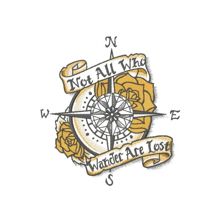Not All Who Wander Are Lost embroidery design - Embroidery Design
