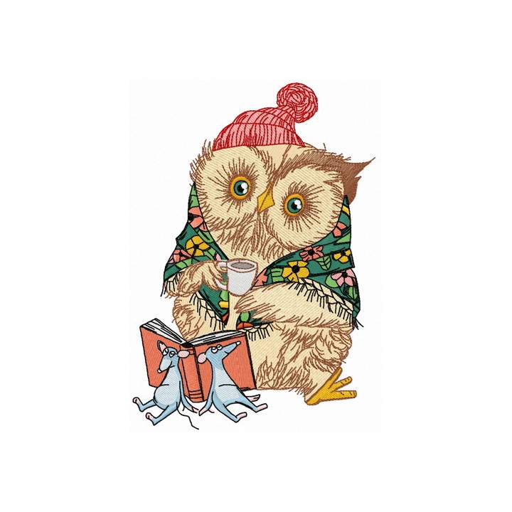 Granny owl's fairy tale embroidery design - Embroidery Design