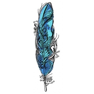 Amazing blue feather embroidery design - Embroidery Design