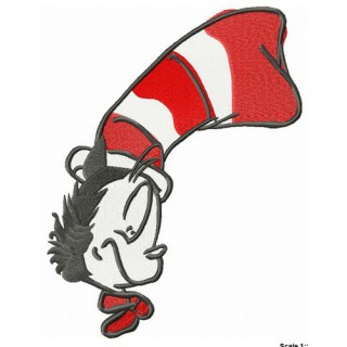Cat in the Hat sleeping embroidery design - Embroidery Design
