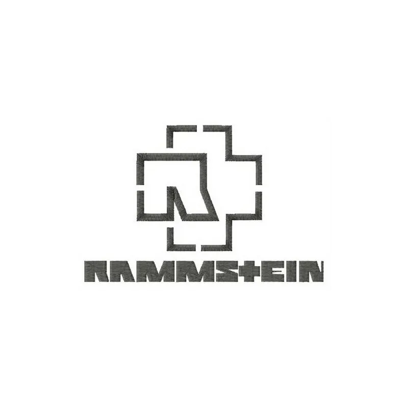 Rammstein alternative logo embroidery design preview showcasing detailed stitching patterns for music lovers.