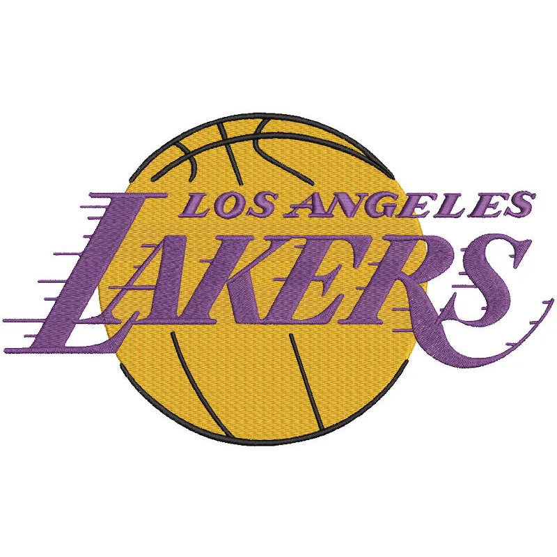 Los Angeles Lakers logo embroidery design showcasing the iconic team emblem for creative stitching projects.