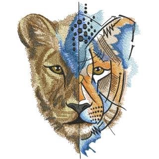 Unreal lion embroidery design - Embroidery Design