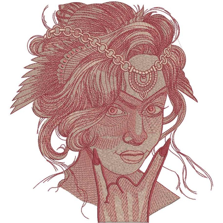 Rock girl embroidery design - Embroidery Design