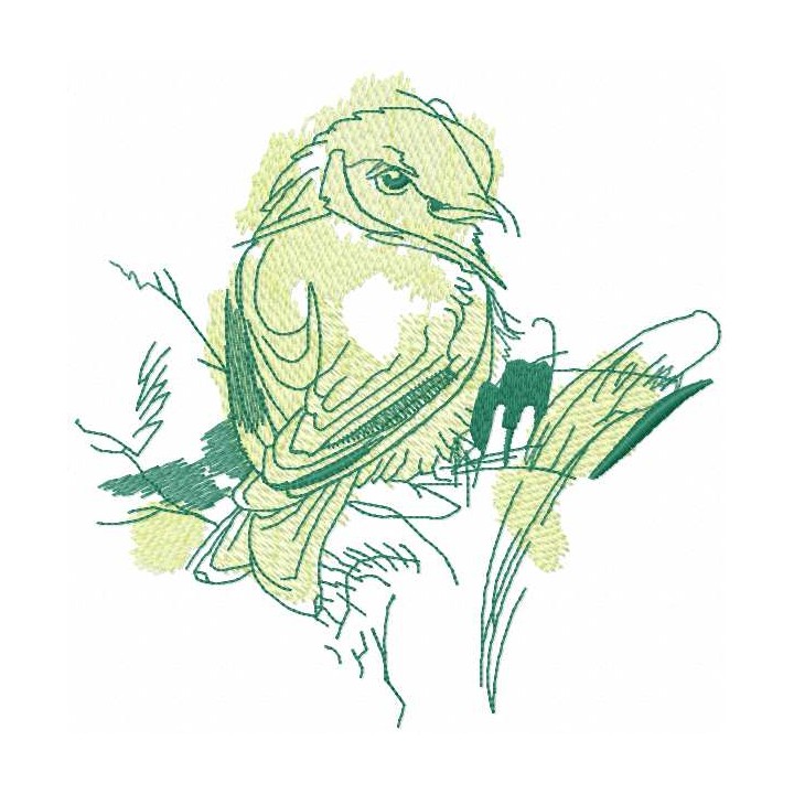 Watercolor sparrow embroidery design - Embroidery Design