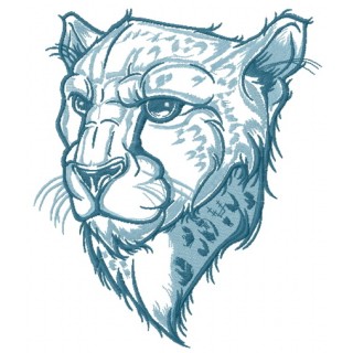 Severe cheetah embroidery design - Embroidery Design