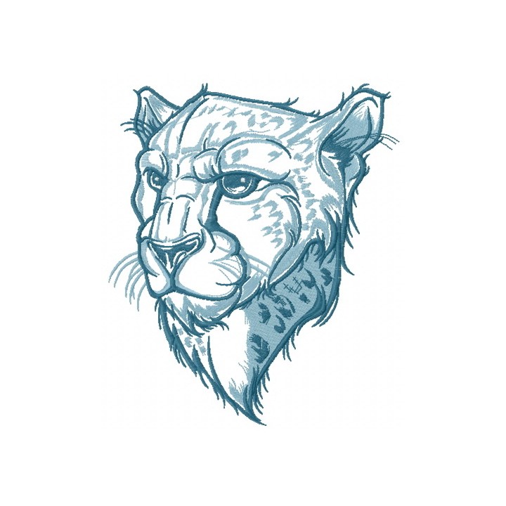 Severe cheetah embroidery design - Embroidery Design