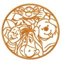 Preview of Christopher Robin's friends embroidery design featuring Tigger, Eeyore, Piglet, and Heffalump.