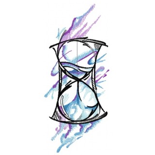 Hourglass and spirits embroidery design - Embroidery Design