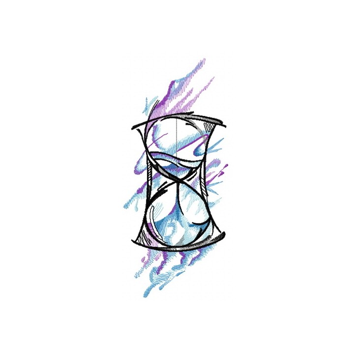 Hourglass and spirits embroidery design - Embroidery Design