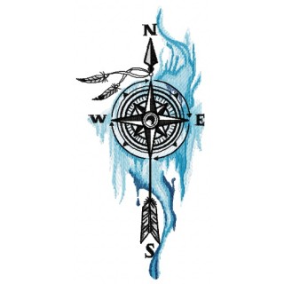 Compass and spirits embroidery design - Embroidery Design