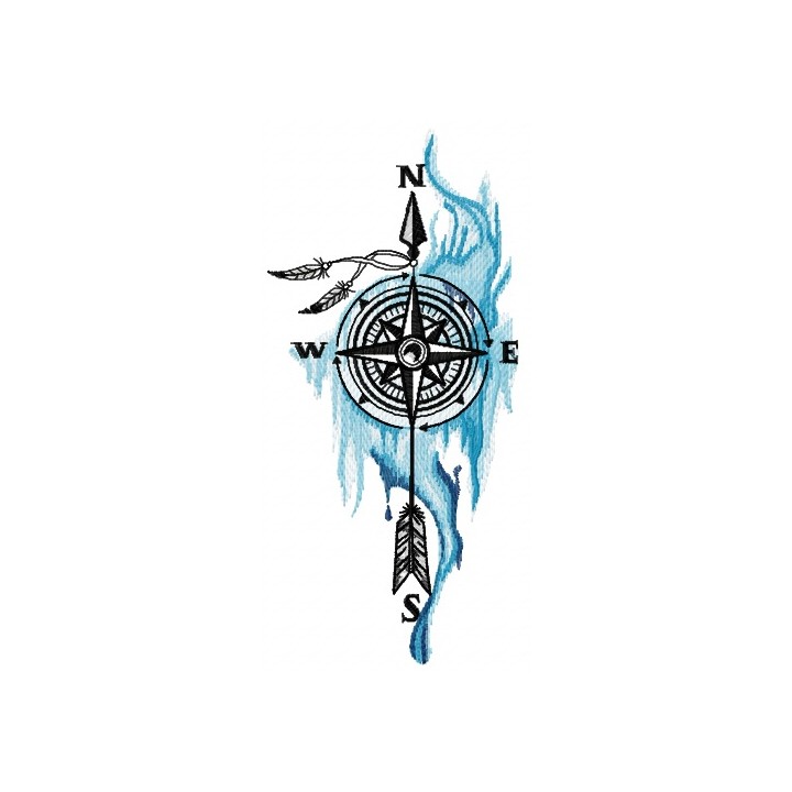 Compass and spirits embroidery design - Embroidery Design