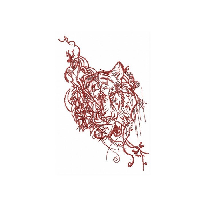 Stern look of tiger embroidery design - Embroidery Design
