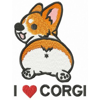 I love corgi embroidery design - Embroidery Design