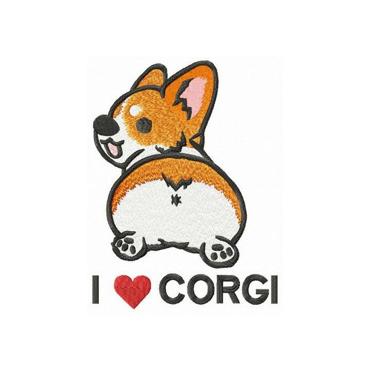 I love corgi embroidery design - Embroidery Design