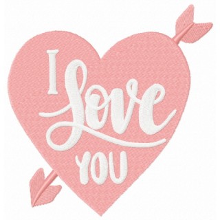 Cute I LOVE YOU heart embroidery design - Embroidery Design