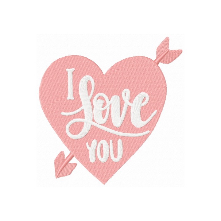 Cute I LOVE YOU heart embroidery design - Embroidery Design