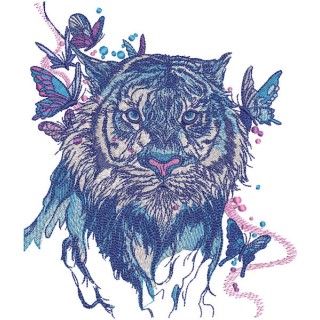 Wet tiger embroidery design - Embroidery Design