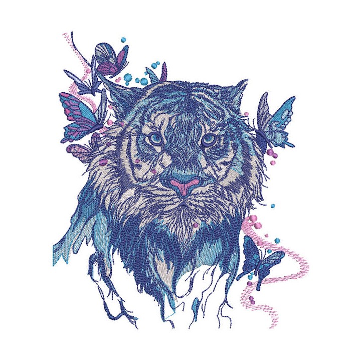 Wet tiger embroidery design - Embroidery Design
