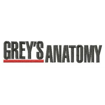 Embroidery design of the Grey's Anatomy logo, showcasing intricate stitching patterns for creative projects.