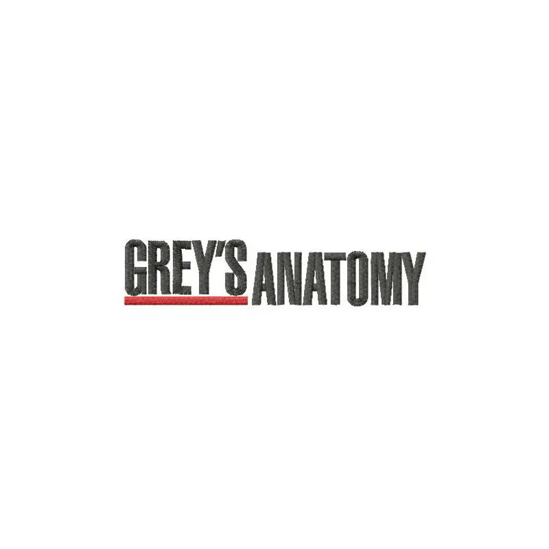 Embroidery design of the Grey's Anatomy logo, showcasing intricate stitching patterns for creative projects.