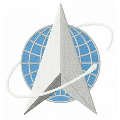 Embroidery design preview of the United States Space Force alternative logo for police and emergency services.