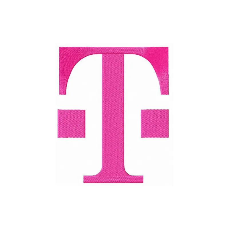 Embroidery design of an alternative T-Mobile logo, showcasing intricate stitching patterns for creative projects.