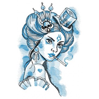 Visious woman embroidery design - Embroidery Design