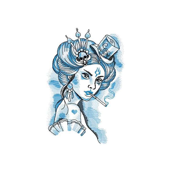 Visious woman embroidery design - Embroidery Design