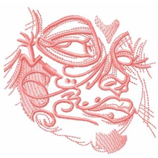 Pink tribal girl face embroidery design - Embroidery Design
