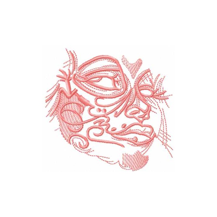 Pink tribal girl face embroidery design - Embroidery Design