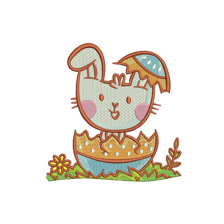 Bunny hiding in egg embroidery design - Embroidery Design